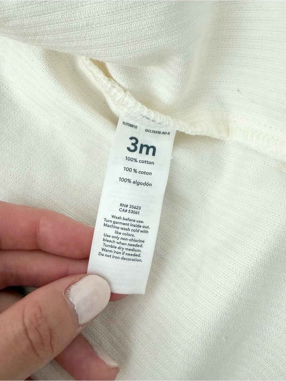 CARTERS Cream Ribbed Button-Up Shirt - Picture 4 of 4